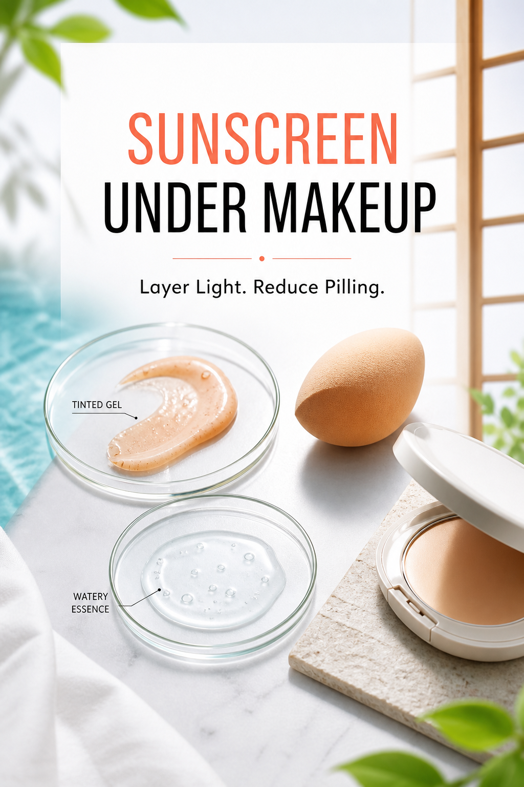 Japanese sunscreen under makeup layering guide